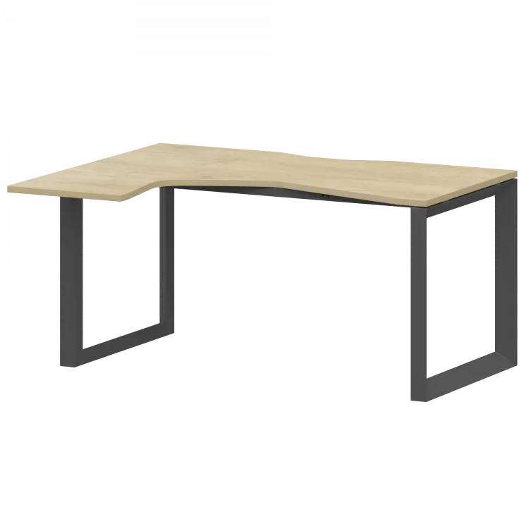 Стол эргономичный левый на металлокаркасе НТМП.О-040.ЛВ Баттл Рок/Антрацит 1400x1000x750 Аргентум-МП