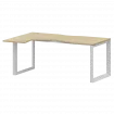 Стол эргономичный левый на металлокаркасе НТМП.О-060.ЛВ Баттл Рок/Белый 1600x1000x750 Аргентум-МП