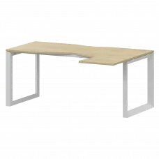 Стол эргономичный правый на металлокаркасе НТМП.О-060.ПР Баттл Рок/Белый 1600x1000x750 Аргентум-МП