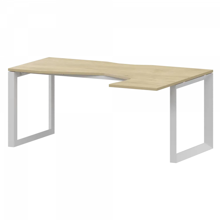 Стол эргономичный правый на металлокаркасе НТМП.О-060.ПР Баттл Рок/Белый 1600x1000x750 Аргентум-МП