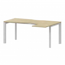 Стол эргономичный правый на металлокаркасе НТМП.П-060.ПР Баттл Рок/Белый 1600x1000x750 Аргентум-МП