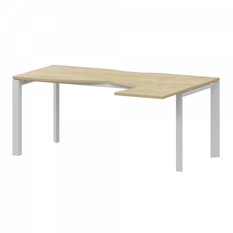 Стол эргономичный правый на металлокаркасе НТМП.П-060.ПР Баттл Рок/Белый 1600x1000x750 Аргентум-МП