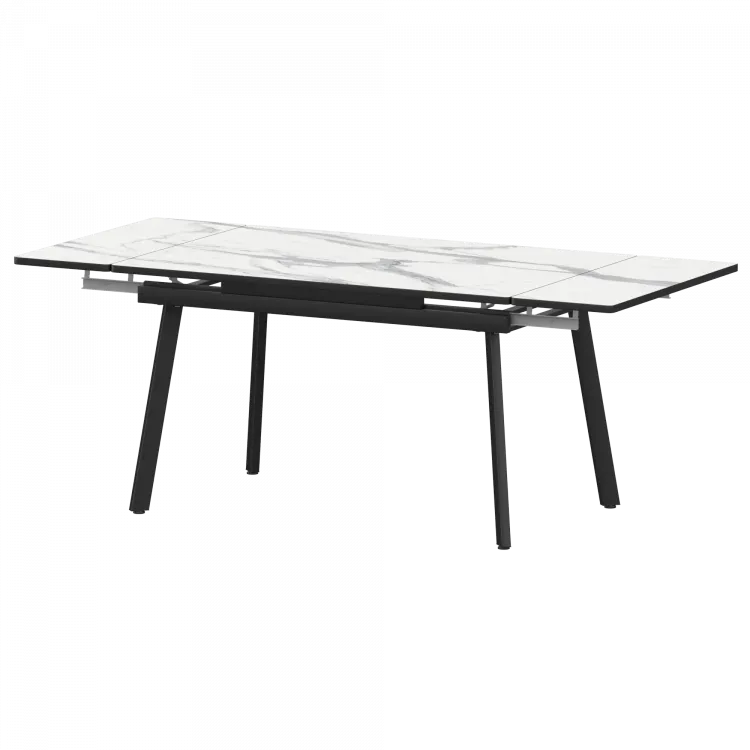 Стол раздвижной Гранд Гранд 1400+300+300 (Н-3799) Мрамор Белый/Черный муар 1400x800x750 Обеденные столы в пластике