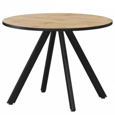 Стол нераздвижной Байкал Мини Байкал 800 (Н-3819) Дуб Вотан/Черный муар 800x800x750 Обеденные столы в пластике