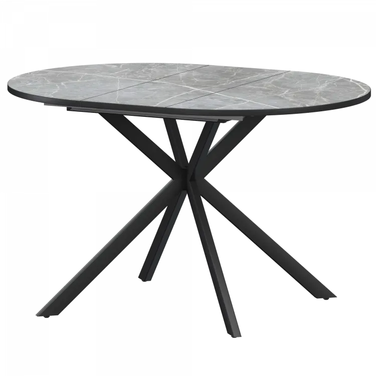 Стол раздвижной Грань 2 Грань 2 1000+300 (Н-3783) Фаерстоун/Черный муар 1000x1000x750 Обеденные столы в пластике