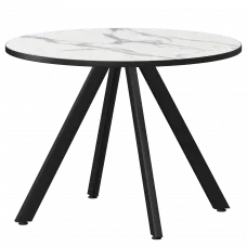 Стол нераздвижной Байкал Мини Байкал 800 (Н-3819) Мрамор Белый/Черный муар 800x800x750 Обеденные столы в пластике