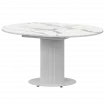 Стол раздвижной Амур Амур 1000+300 (Н-3783) Мрамор Белый/Белый муар 1000x1000x750 Обеденные столы в пластике