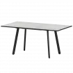 Стол раздвижной Альфа Альфа 1200+300 (Н-3780) Серый Каспий/Черный муар 1200x800x750 Обеденные столы в пластике