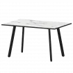 Стол нераздвижной Альфа Альфа 1200 R20 Мрамор Белый/Черный муар 1200x800x750 Обеденные столы в пластике