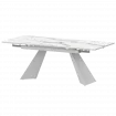 Стол раздвижной Дуэт Дуэт 1400х800+300 (Н-3829) Мрамор Белый/Белый муар 1400x800x750 Обеденные столы в пластике