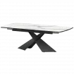 Стол раздвижной Модерн Модерн 1400х800+300 (Н-3832) Мрамор Белый/Черный муар 1400x800x750 Обеденные столы в пластике