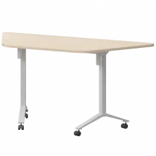 Стол мобильный складной трапециевидный МБ22-127.58Т Бук/Белый 1278x585x750 Моби