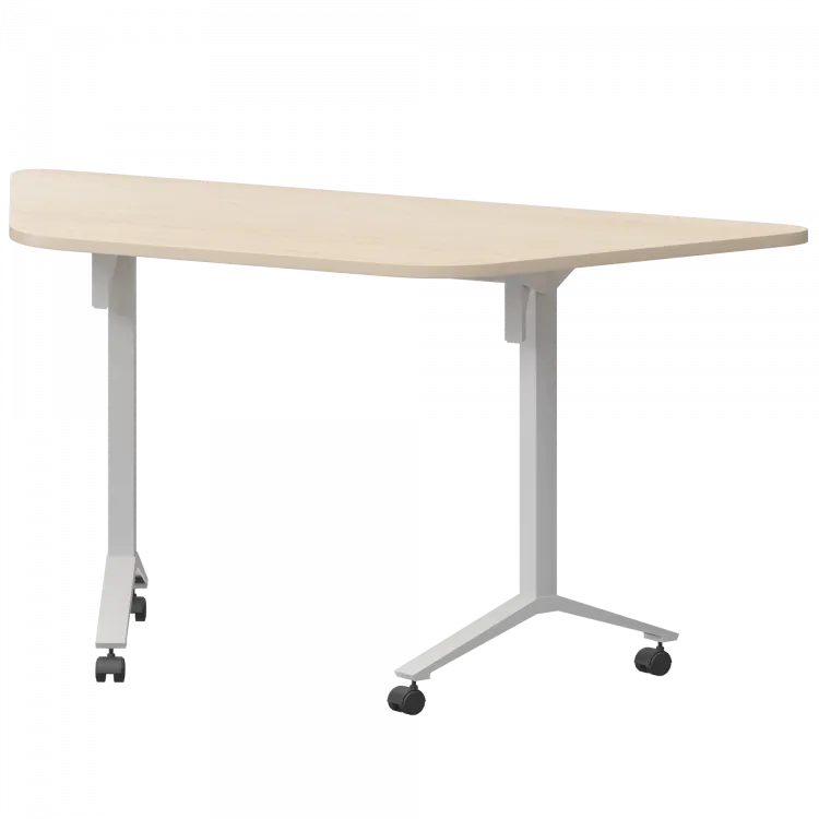 Стол мобильный складной трапециевидный МБ22-127.58Т Бук/Белый 1278x585x750 Моби