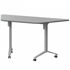Стол мобильный складной трапециевидный МБ22-127.58Т Серый/Металлик 1278x585x750 Моби