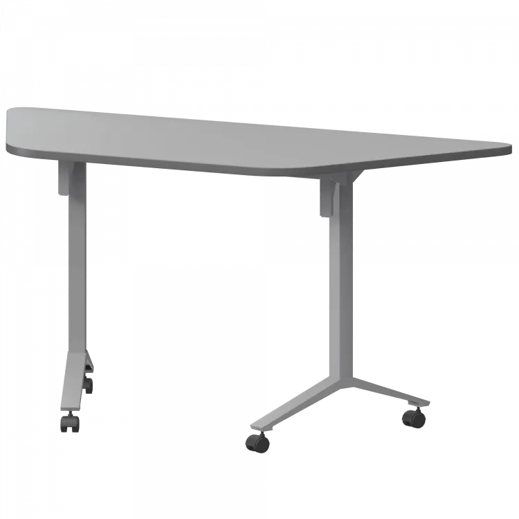 Стол мобильный складной трапециевидный МБ22-127.58Т Серый/Металлик 1278x585x750 Моби
