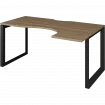 Стол эргономичный правый на металлокаркасе НТМП.О-060.ПР Дуб сафари/Антрацит 1600x1000x750 Аргентум-МП