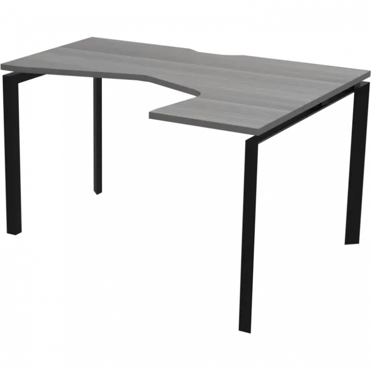 Стол эргономичный правый на металлокаркасе НТМП.П-060.ПР Лиственница/Антрацит 1600x1000x750 Аргентум-МП