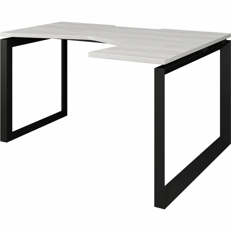 Стол эргономичный правый на металлокаркасе НТМП.О-040.ПР Сосна винтер/Антрацит 1400x1000x750 Аргентум-МП