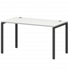 Стол на металлокаркасе СМС25-П-14К.73.Пр25 Белый/Антрацит 1400x730x750 Смарт