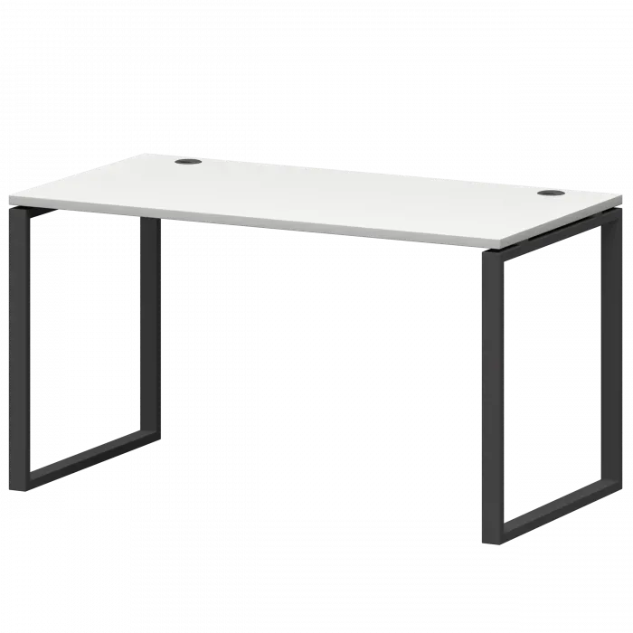 Стол на металлокаркасе СМС25-О-16К.73.Пр25 Белый/Антрацит 1600x730x750 Смарт