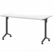 Стол мобильный складной радиусный МБ25-140.70Р Белый/Антрацит 1400x700x750 Моби