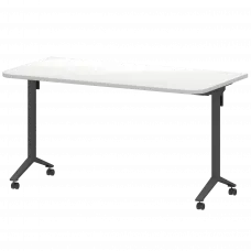 Стол мобильный складной радиусный МБ25-140.70Р Белый/Антрацит 1400x700x750 Моби