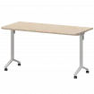 Стол мобильный складной радиусный МБ22-140.70Р Бук/Белый 1400x700x750 Моби