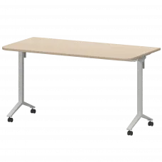Стол мобильный складной радиусный МБ22-140.70Р Бук/Белый 1400x700x750 Моби