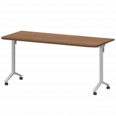 Стол мобильный складной радиусный МБ22-160.70Р Орех/Белый 1600x700x750 Моби