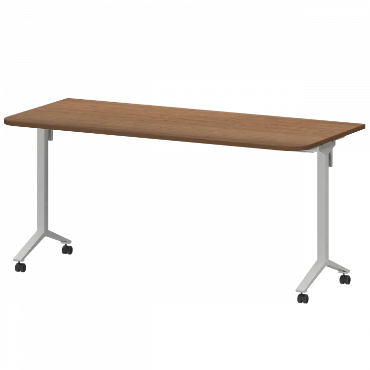 Стол мобильный складной радиусный МБ22-160.70Р Орех/Белый 1600x700x750 Моби