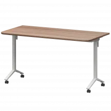 Стол мобильный складной радиусный МБ22-140.70Р Темный шимо/Белый 1400x700x750 Моби