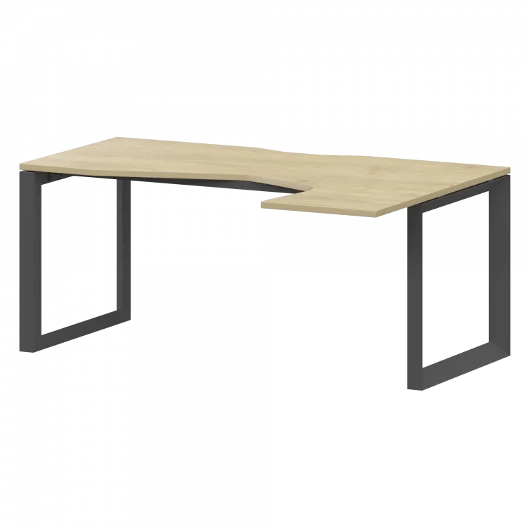 Стол эргономичный правый на металлокаркасе НТМП.О-060.ПР Баттл Рок/Антрацит 1600x1000x750 Аргентум-МП