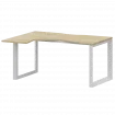 Стол эргономичный левый на металлокаркасе НТМП.О-040.ЛВ Баттл Рок/Белый 1400x1000x750 Аргентум-МП