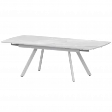 Стол раздвижной Фаворит Лавант/Белый муар 1400x945x750 Обеденные столы в пластике
