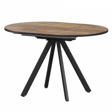 Стол раздвижной Байкал Мини Байкал 800+300 (Н-3777) Дуб Самдал/Черный муар 800x800x750 Обеденные столы в пластике