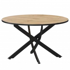 Стол нераздвижной Геометрия 2 Геометрия 2 1000 (Н-3782) Дуб Вотан/Черный муар 1000x1000x750 Обеденные столы в пластике