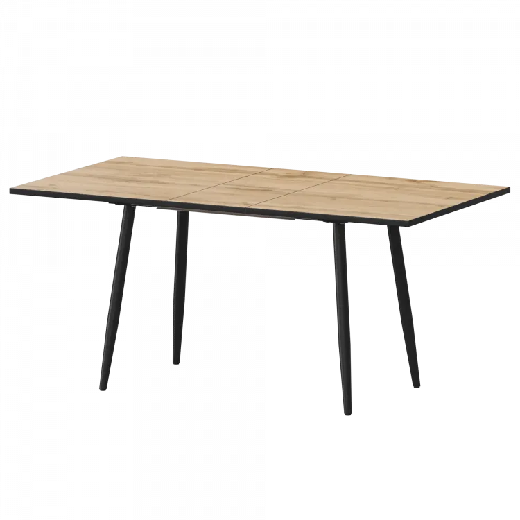Стол раздвижной Бетта Бетта 1200+300 Дуб Вотан/Черный муар 1200x800x750 Обеденные столы в пластике