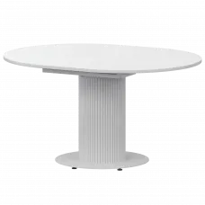Стол раздвижной Амур Амур 1000+300 (Н-3783) Супер Белый/Белый муар 1000x1000x750 Обеденные столы в пластике
