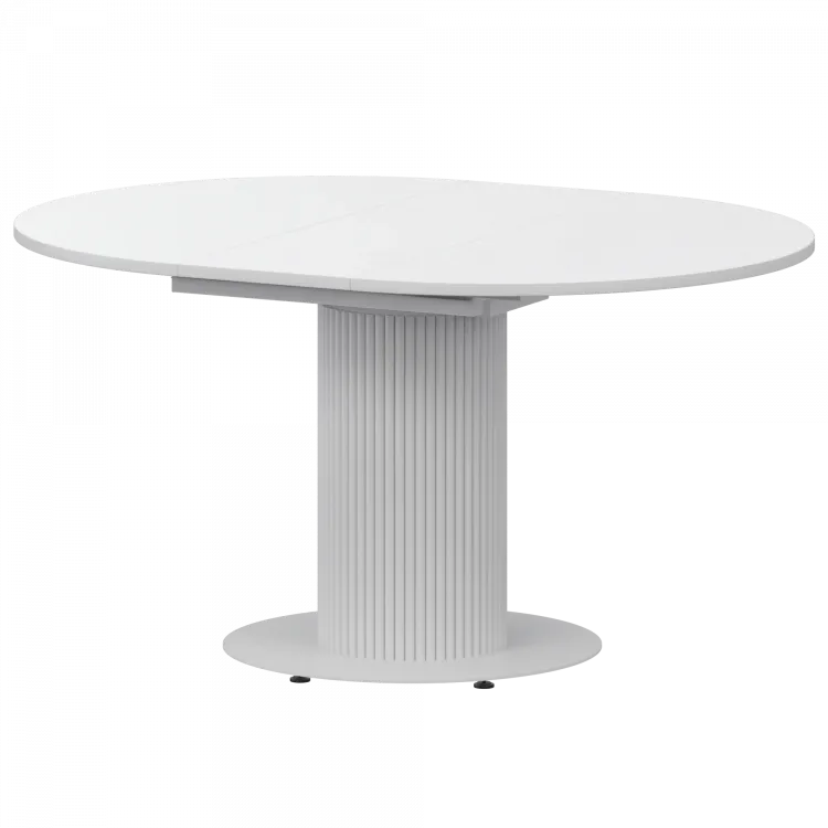 Стол раздвижной Амур Амур 1000+300 (Н-3783) Супер Белый/Белый муар 1000x1000x750 Обеденные столы в пластике