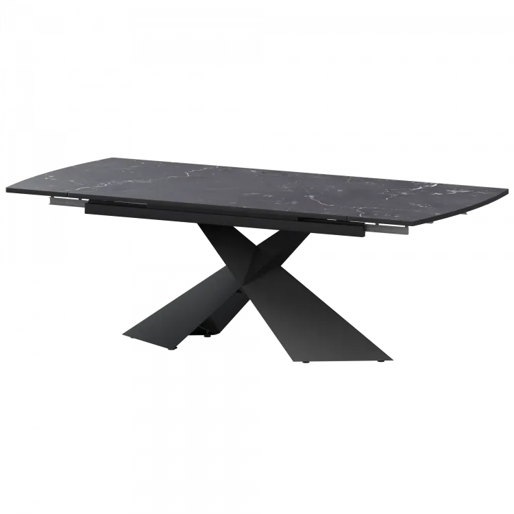 Стол раздвижной Модерн Модерн 1400х800+300 (Н-3832) Даркстоун/Черный муар 1400x800x750 Обеденные столы в пластике