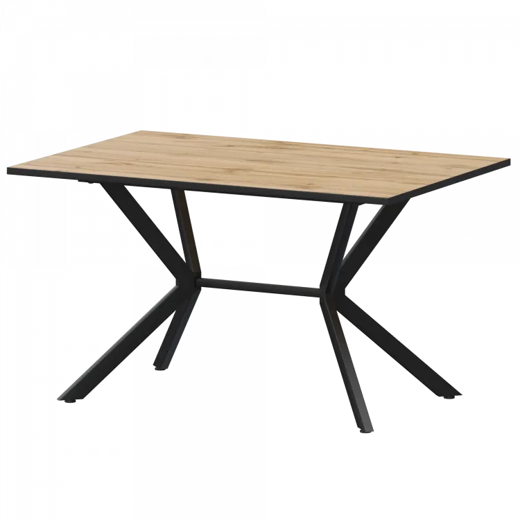 Стол нераздвижной Сириус Сириус 1200 (Н-3825) Дуб Вотан/Черный муар 1200x800x750 Обеденные столы в пластике