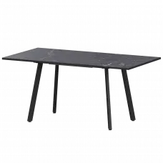 Стол раздвижной Альфа Альфа 1100+300 R20 Даркстоун/Черный муар 1100x700x750 Обеденные столы в пластике