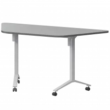 Стол мобильный складной трапециевидный МБ22-127.58Т Серый/Белый 1278x585x750 Моби