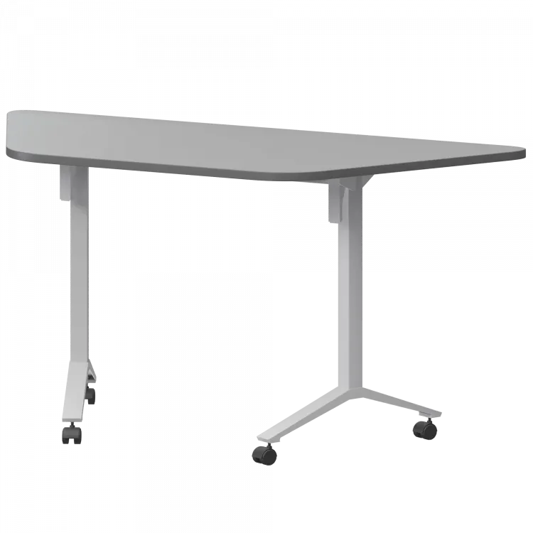 Стол мобильный складной трапециевидный МБ22-127.58Т Серый/Белый 1278x585x750 Моби