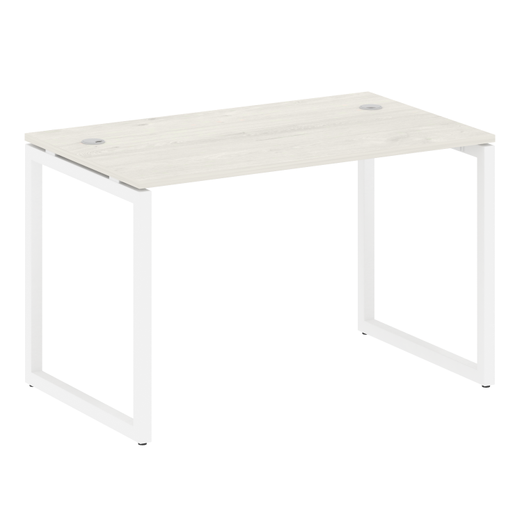 Metal System Quattro Стол письменный на О-образном м/к 40БО.СП-2 Дуб Наварра/Металл Белый 1200*720*7