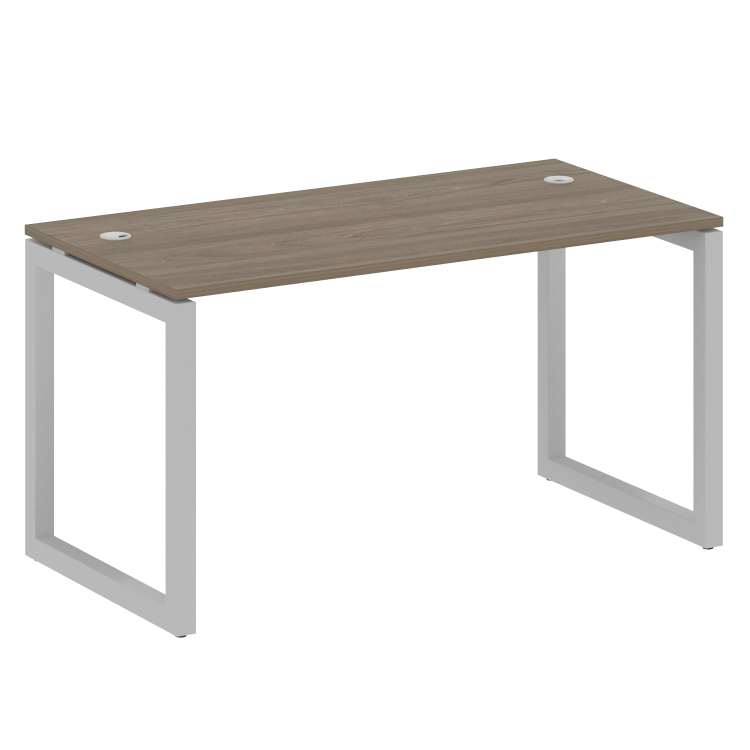 Metal System Quattro Стол письменный на О-образном м/к 50БО.СП-3 Вяз Благородный/Металл Серый 1400*7