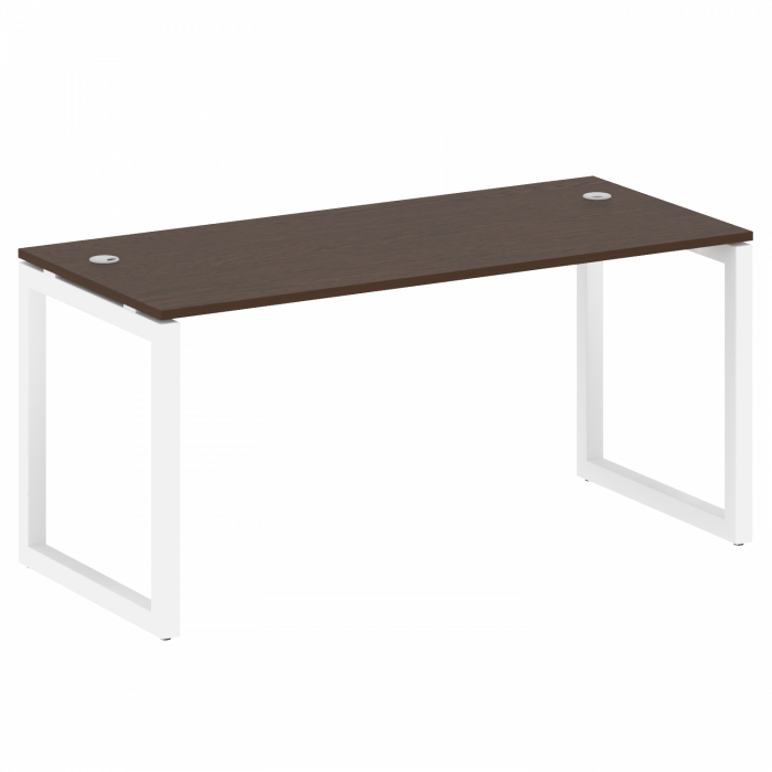 Metal System Quattro Стол письменный на О-образном м/к 50БО.СП-4 Венге Цаво/Металл Белый 1600*720*75