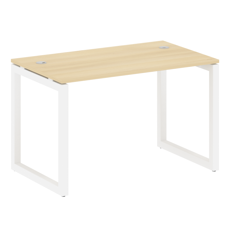 Metal System Quattro Стол письменный на О-образном м/к 50БО.СП-2 Акация Лорка/Металл Белый 1200*720*