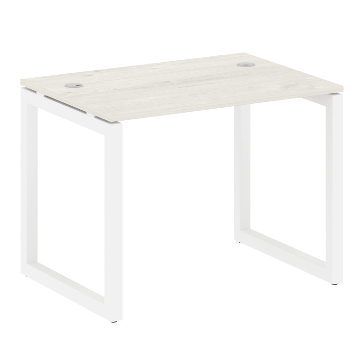 Metal System Quattro Стол письменный на О-образном м/к 50БО.СП-1 Дуб Наварра/Металл Белый 1000*720*7