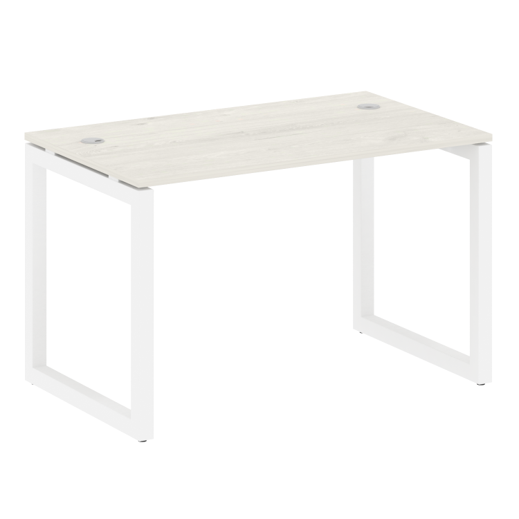 Metal System Quattro Стол письменный на О-образном м/к 50БО.СП-2 Дуб Наварра/Металл Белый 1200*720*7